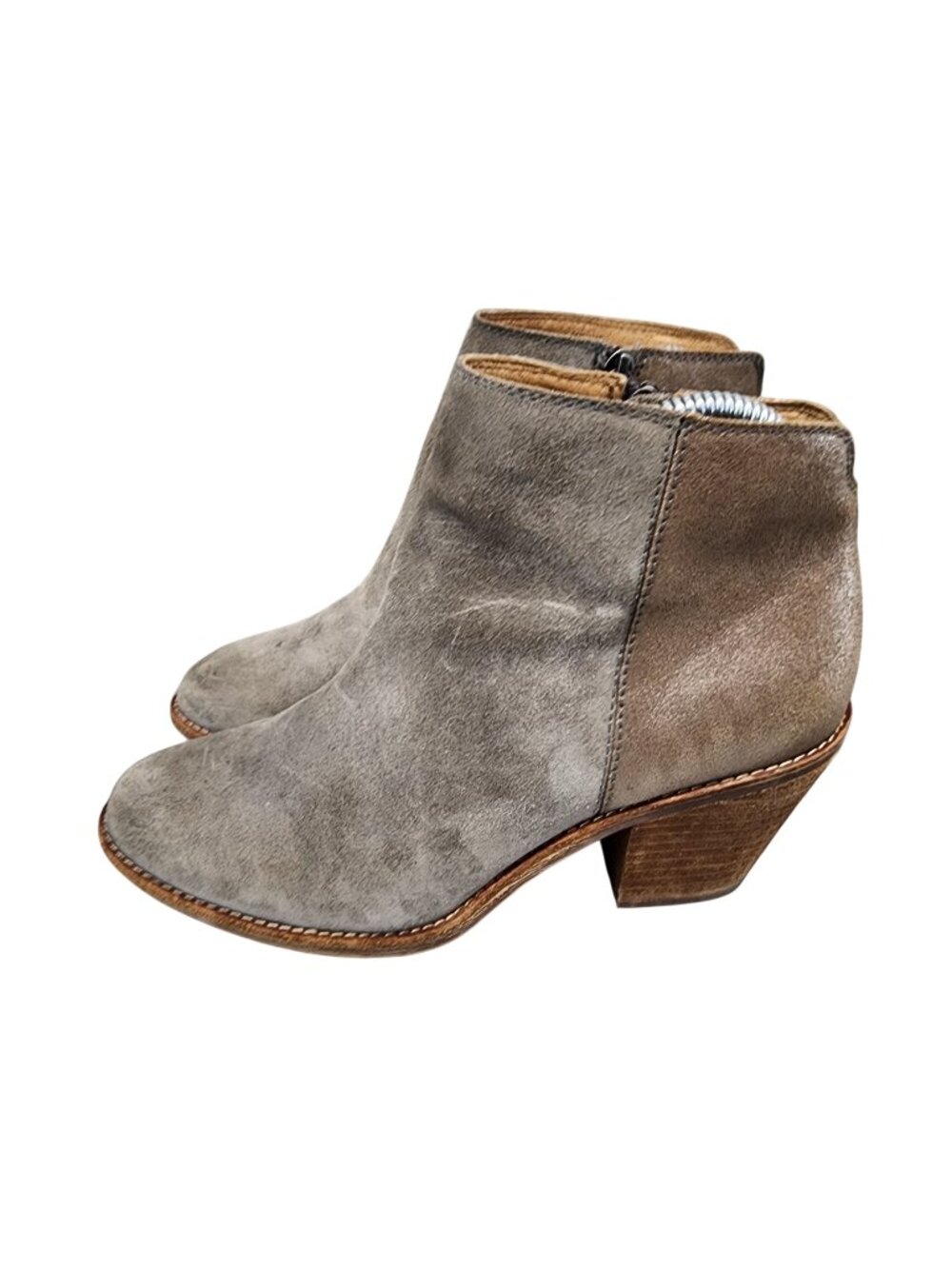 Sofft Shoes Womens Size 7.5 Tan Leather Side Zip Ankle Booties *Read*